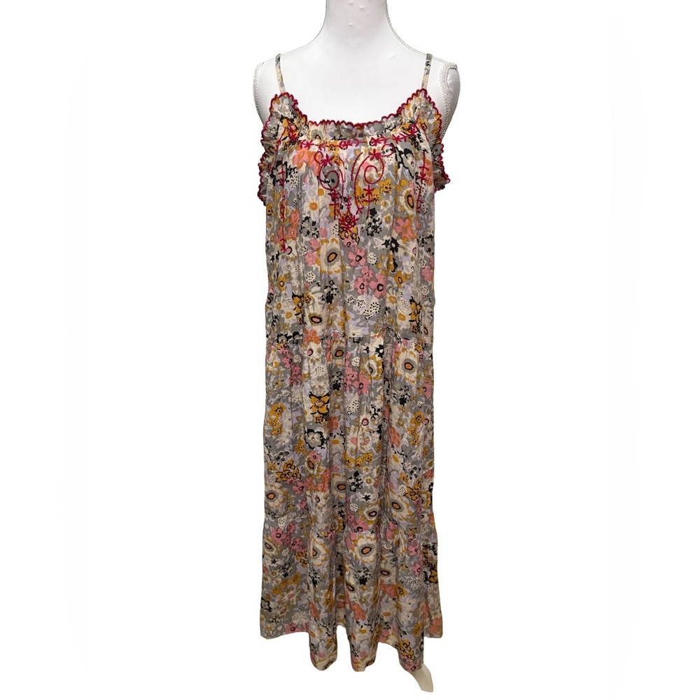 NATURAL LIFE Beige Multi Floral Maxi Dress with Spaghetti Straps - Picture 2 of 7